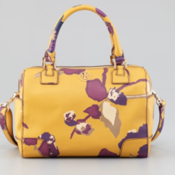 Tory Burch Handbags - Tory Burch Yellow Floral Middy Satchel